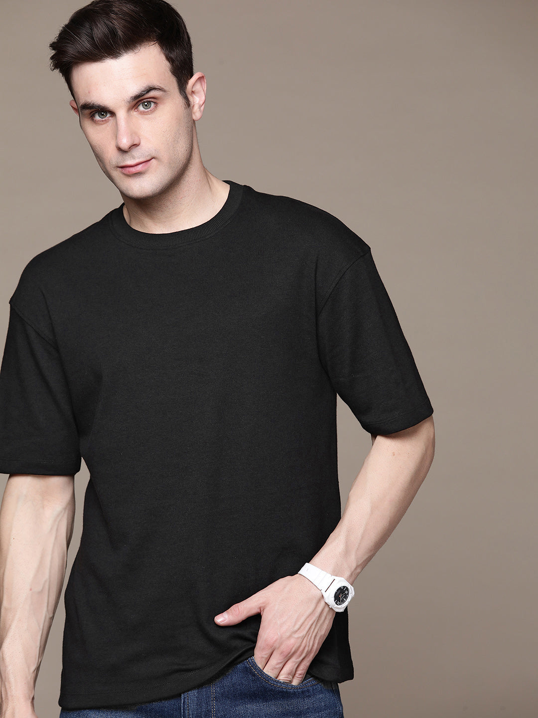 SOLID BLACK FRENCH TERRY TSHIRT - Fever Hunt