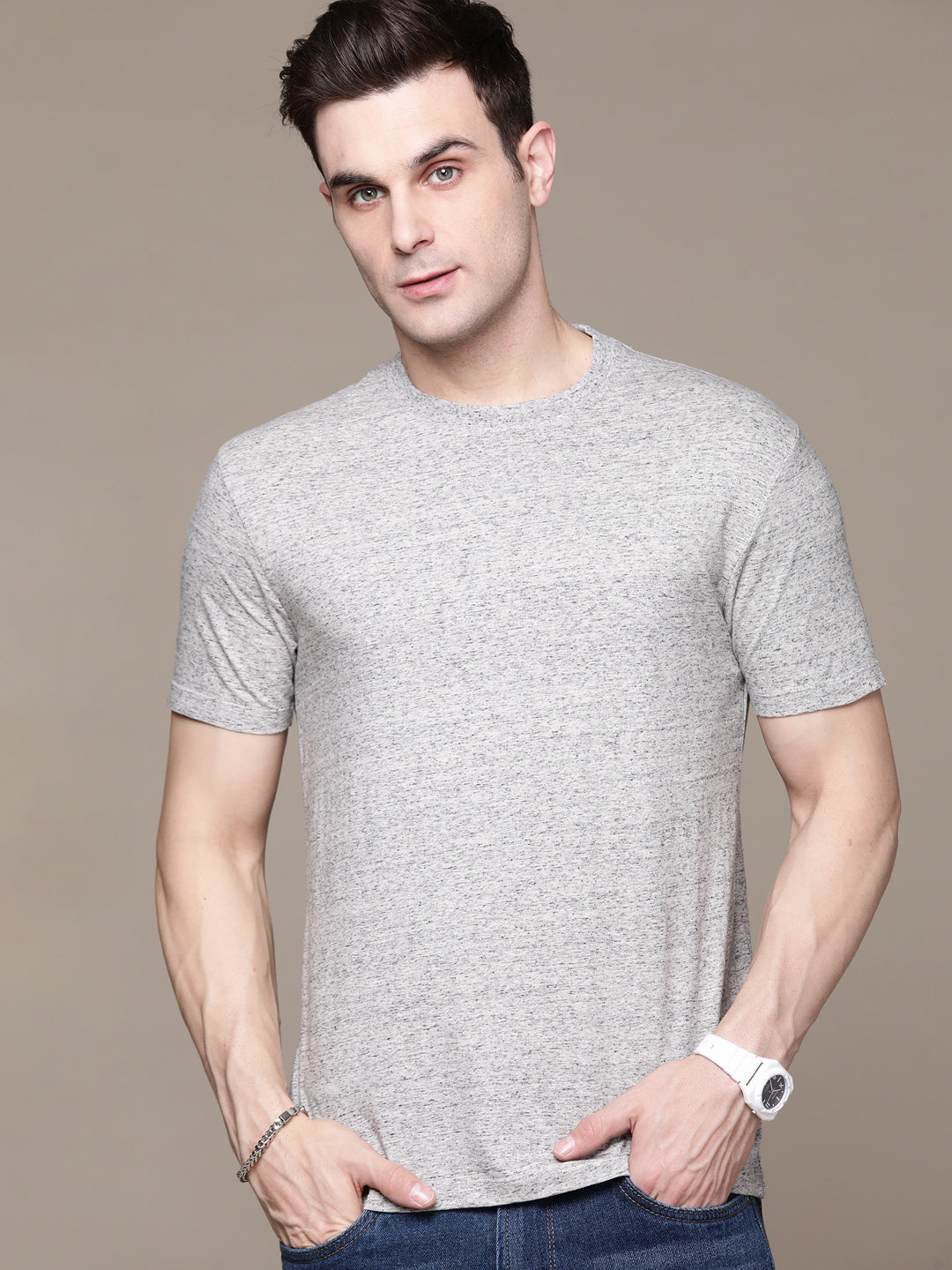 GREY MELANGE TSHIRT - Fever Hunt